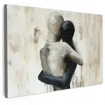 MuchoWow OBRAZ NA PLÁTNĚ Abstraktní - Láska - Černobílé - Moderní 60x40 cm