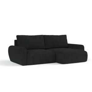 AltaBeds ROHOVÁ SEDAČKA OMARI, textil, Černá