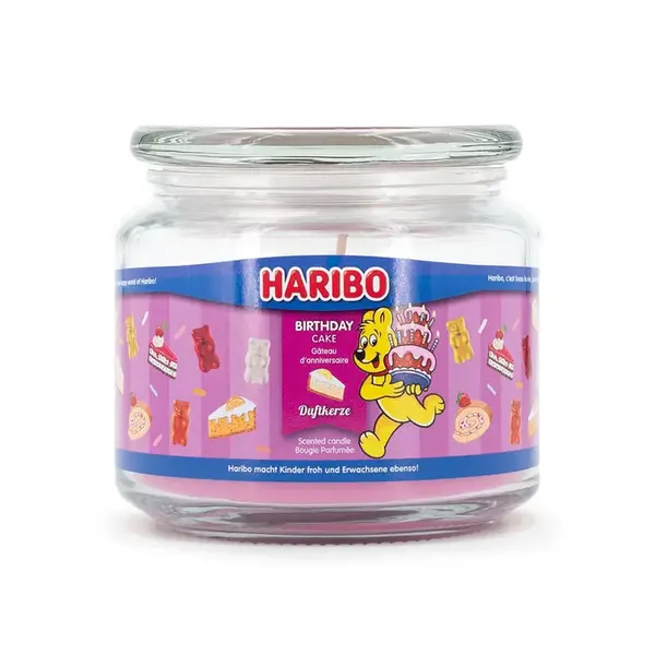SVÍČKA Barevná vonná sklo 300 g Birthday Cake