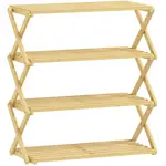 Modfu BOTNÍK z bambusu 60x29x67 cm přírodní skládací se 4 policemi, bez montáže