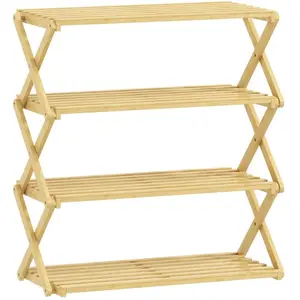 Modfu BOTNÍK z bambusu 60x29x67 cm přírodní skládací se 4 policemi, bez montáže
