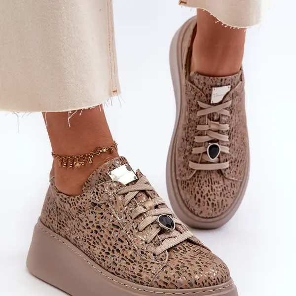 Kožené sportovní boty na platformě Maciejka