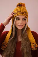Dámská kšiltovka s dlouhýma ušima Nadia K321 hořčicová