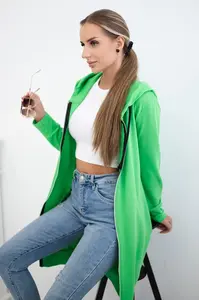 Šaty s kapucí a kapucí světle zelené