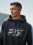 Pánská tepláková mikina s kapucí 4f x robert lewandowski šedá xl
