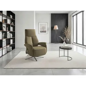 Sit & More RELAXAČNÍ KŘESLO, kůže, olivově zelená