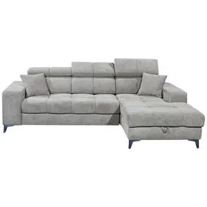 MID.YOU ROHOVÁ SEDAČKA, textil, světle šedá