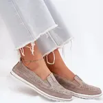 EVENTO Semišové nazouvací boty Béžovo-zlatá Inez