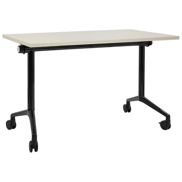 Beliani PSACÍ STŮL Skládací Světle hnědý 120/60 cm s kolečky Cavi