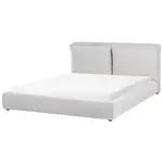 Beliani POSTEL s roštem 180/200 cm Světle šedá Bajonna