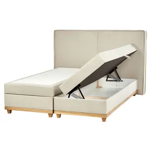 Beliani BOXSPRINGOVÁ POSTEL 160/200 cm Světlá Béžová Dynasty