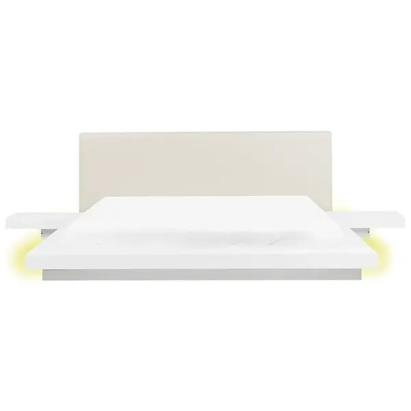 Beliani POSTEL s LED 180x200 cm Bílá Zen