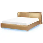 Beliani KOŽENÁ POSTEL 180/200 cm Zlatá Paris