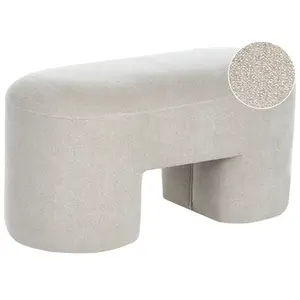 Beliani ČALOUNĚNÁ LAVICE Bouclé Světle béžová Decorah