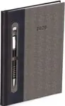 Diář 2026 T805 PU dark blue/gray s gumkou na propisku