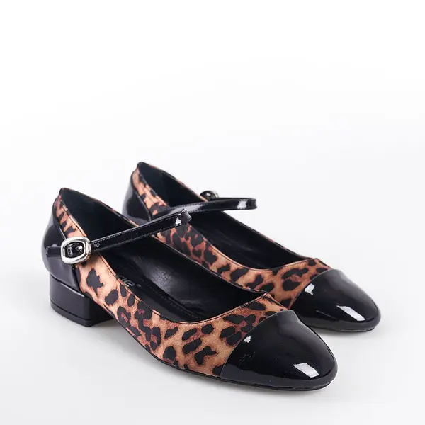 Capone Outfitters Low Heeled Strappy Leopard Women's Shoes