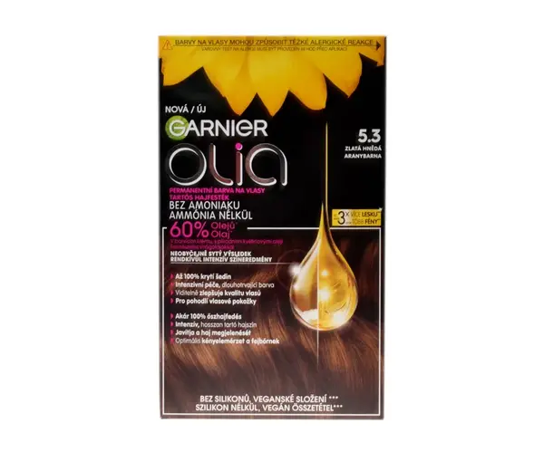Permanentná olejová farba Garnier Olia - 5.3 zlatá hnedá + darček zadarmo
