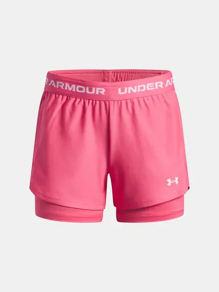 Dívčí kraťasy Under Armour UA Tech Play Up 2n1 Short-PNK - Holky