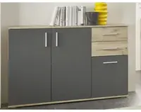 Komoda s 2 zásuvkami Bacalar, dub viking/sivá%