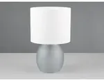 Stolná lampa Vela, šedé sklo%
