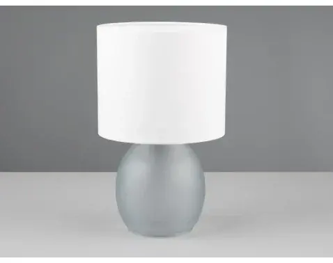 Stolná lampa Vela, šedé sklo%