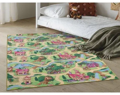 Detský koberec Rozprávková dedina, 80x120 cm%