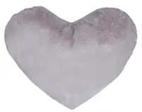 Dekoračný vankúš Srdce 30x40 cm, strieborný,imitácia králičej kožušiny%