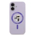 Zadní kryt Karl Lagerfeld Liquid Silicone Karl and Choupette MagSafe pro Apple iPhone 17, fialová