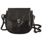 Dámska kožená crossbody kabelka tmavo hnedá - Greenwood Wika