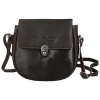 Dámska kožená crossbody kabelka tmavo hnedá - Greenwood Wika