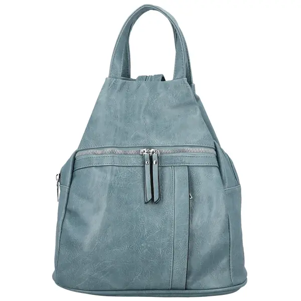 Stylový dámský koženkový batoh Narcisa, džínově modrý