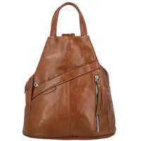 Trendy dámský koženkový batoh Beata, hnědý