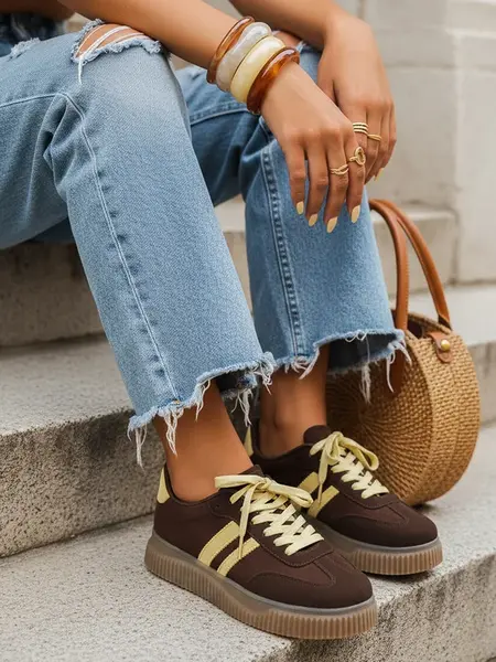 Dámske hnedé nízke tenisky