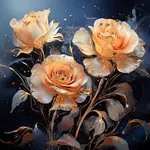 OBRAZ NA SKLE, květiny, 20/20/1,40 cm