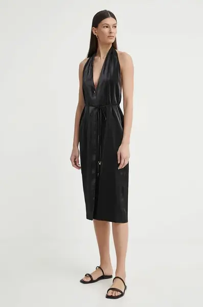 Šaty AERON SERAPHINE černá barva, midi, AW24SSDR517491