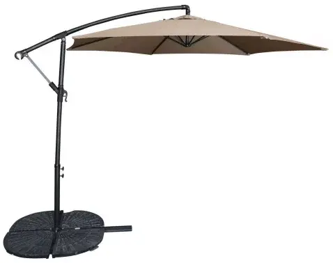 Záhradný slnečník Jumbo 300 cm, šedo-béžový%