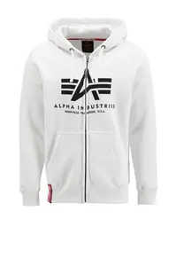 ALPHA INDUSTRIES Tepláková bunda  čierna / biela
