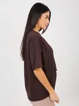Tmavě hnědé tričko s krátkým rukávem