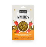 Olymp Zelené olivy s peckou s chilli a česnekem vakuované 250 g