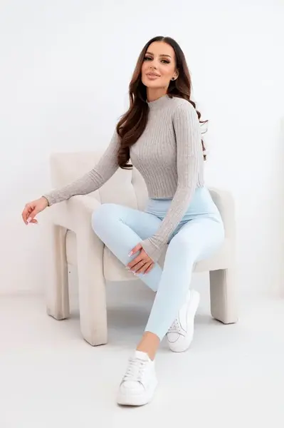 Kesi Włoski Dámské legíny s vysokým pasem a elastickým pasem modré