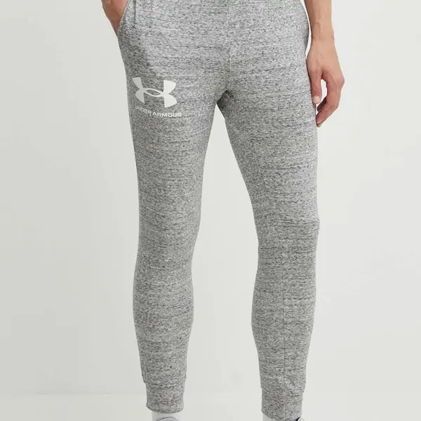 Kalhoty Under Armour pánské, šedá barva, hladké, 1361642-001