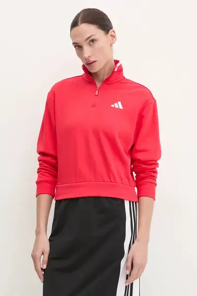 Mikina adidas W CB Color Pop dámská, červená barva, hladká, JG4171