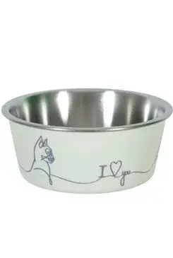 Miska nerez kočka Love Cat 400ml béžová Zolux