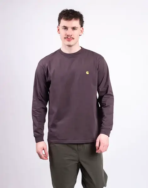 Tričko Carhartt WIP L/S Chase T-Shirt Shale/Gold