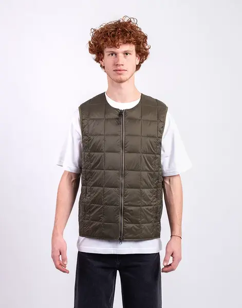 Taion Crew Neck Zip Down Vest D.OLIVE XL