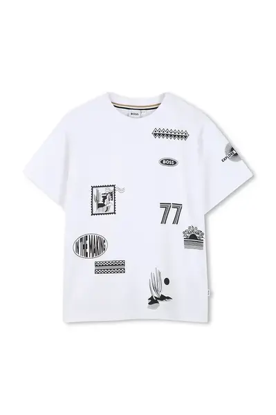 Dětské bavlněné tričko BOSS