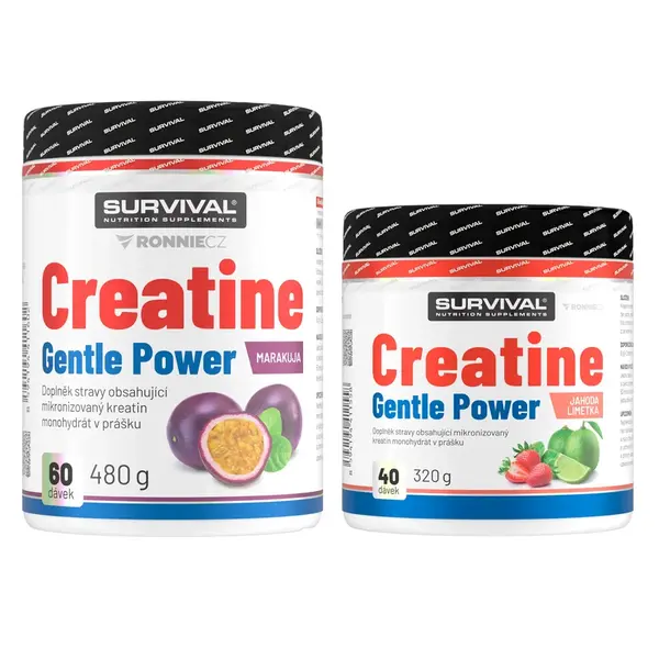 Survival Creatine Monohydrate Gentle Power AKCE 480 g broskev + 320 g lime-jahoda