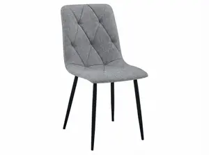 Sivá stolička LIBRA PLATINUM GREY s čiernymi nohami