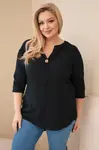 Dámská plus size halenka s knoflíkovým výstřihem