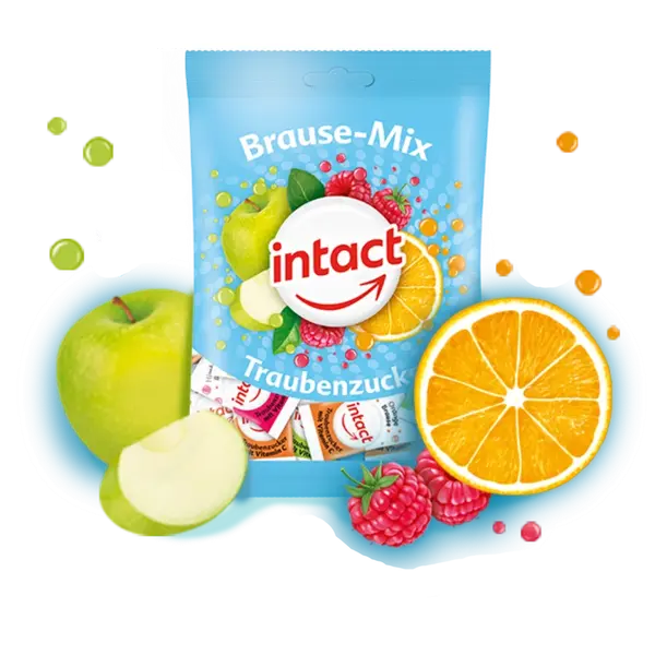 INTACT Šumivé pastilky BRAUSE-MIX s vitamínem C sáček 100 g